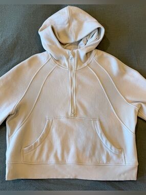 Ivory Half-Zip Pullover Hoodie